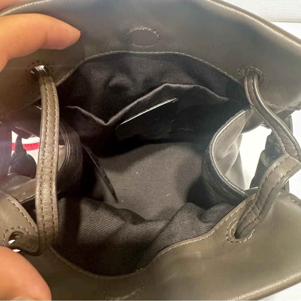 All Saints Freedom Dark Gray Mini Tassel Bucket Bag - Picture 13 of 16